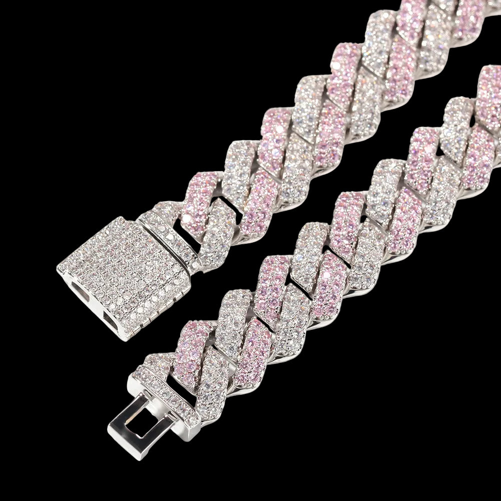 Hip-hop bar-style Cuban zircon-encrusted necklace