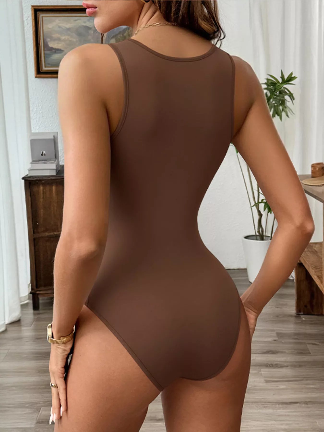 Deep V-Neck Bodysuit See size chart under “more details”