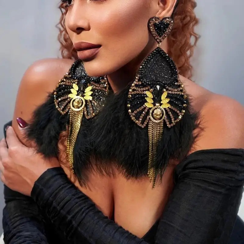 Teardrop Feather Earrings