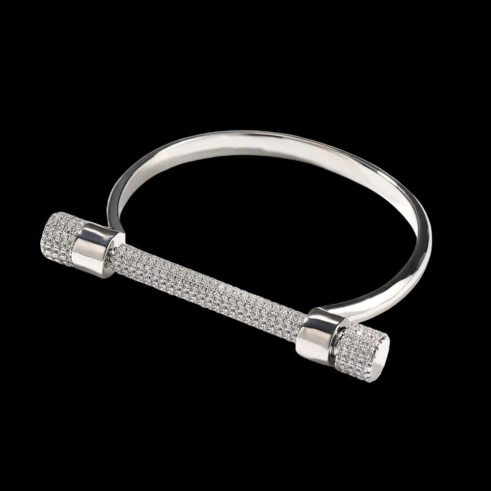 Horseshoe-shaped bracelets inlaid with zircon and diamonds