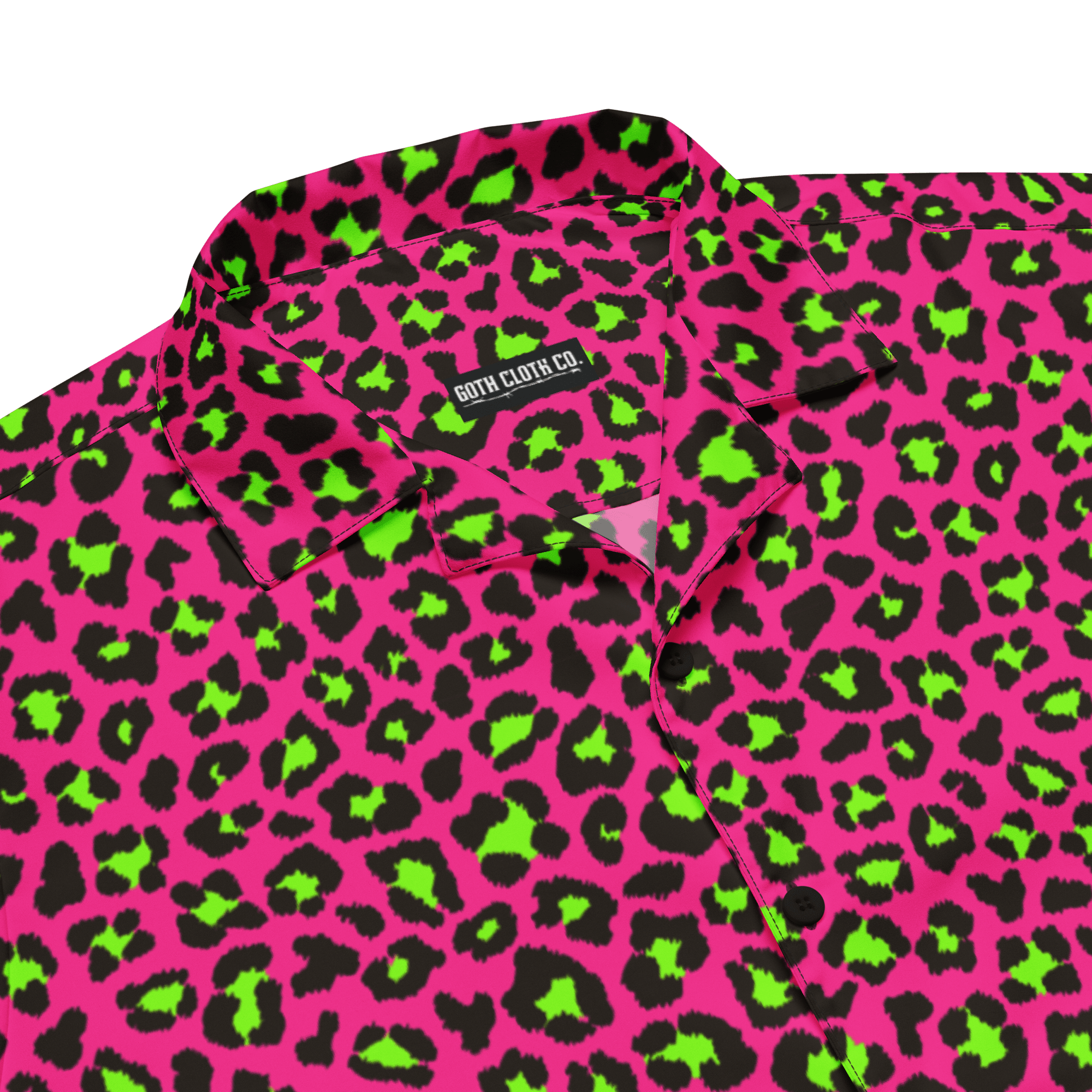 Electric Leopard Print Button-Up Shirt