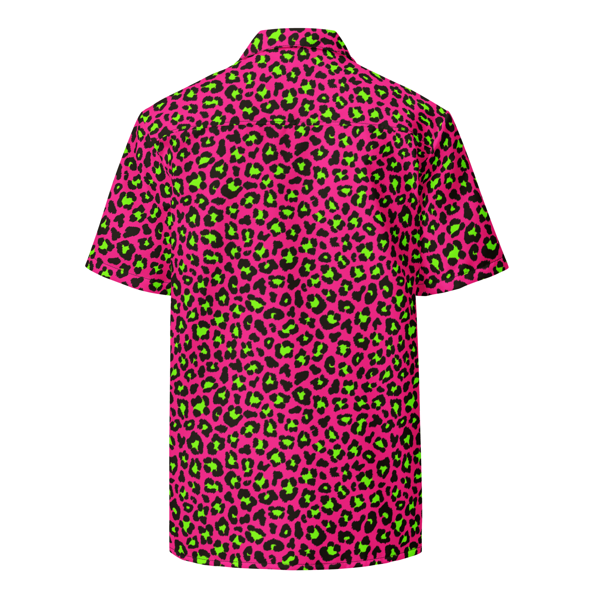 Electric Leopard Print Button-Up Shirt