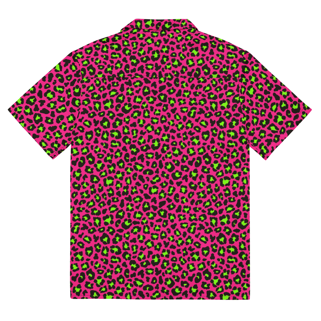 Electric Leopard Print Button-Up Shirt