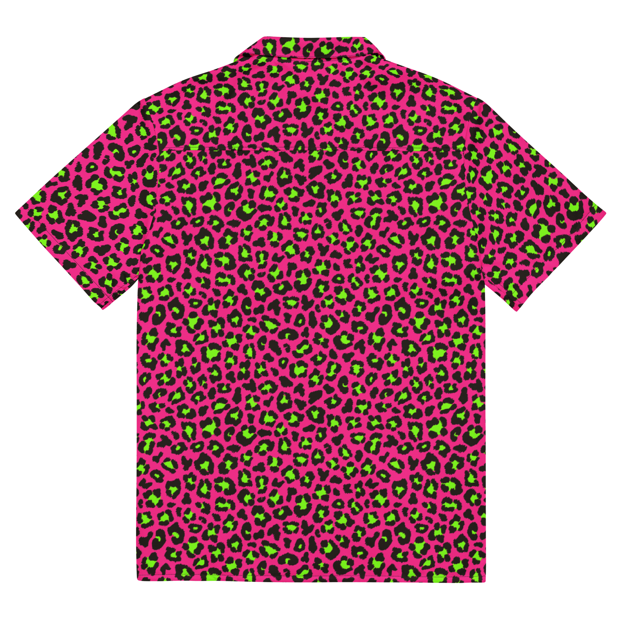 Electric Leopard Print Button-Up Shirt