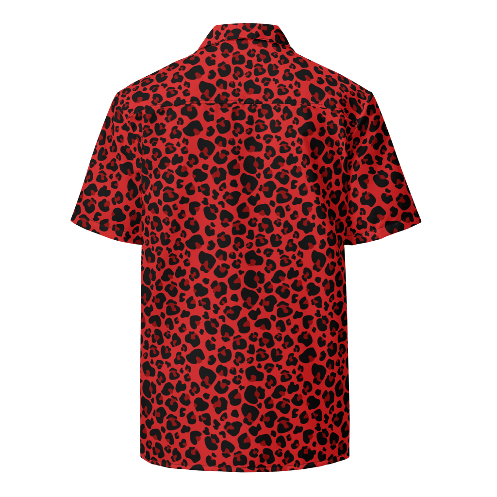 Feline Fever Red Cheetah Button-Up Shirt
