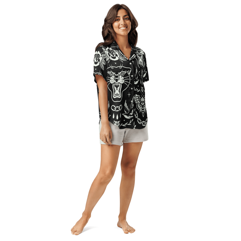 Old School Ink Silky Pajama Top